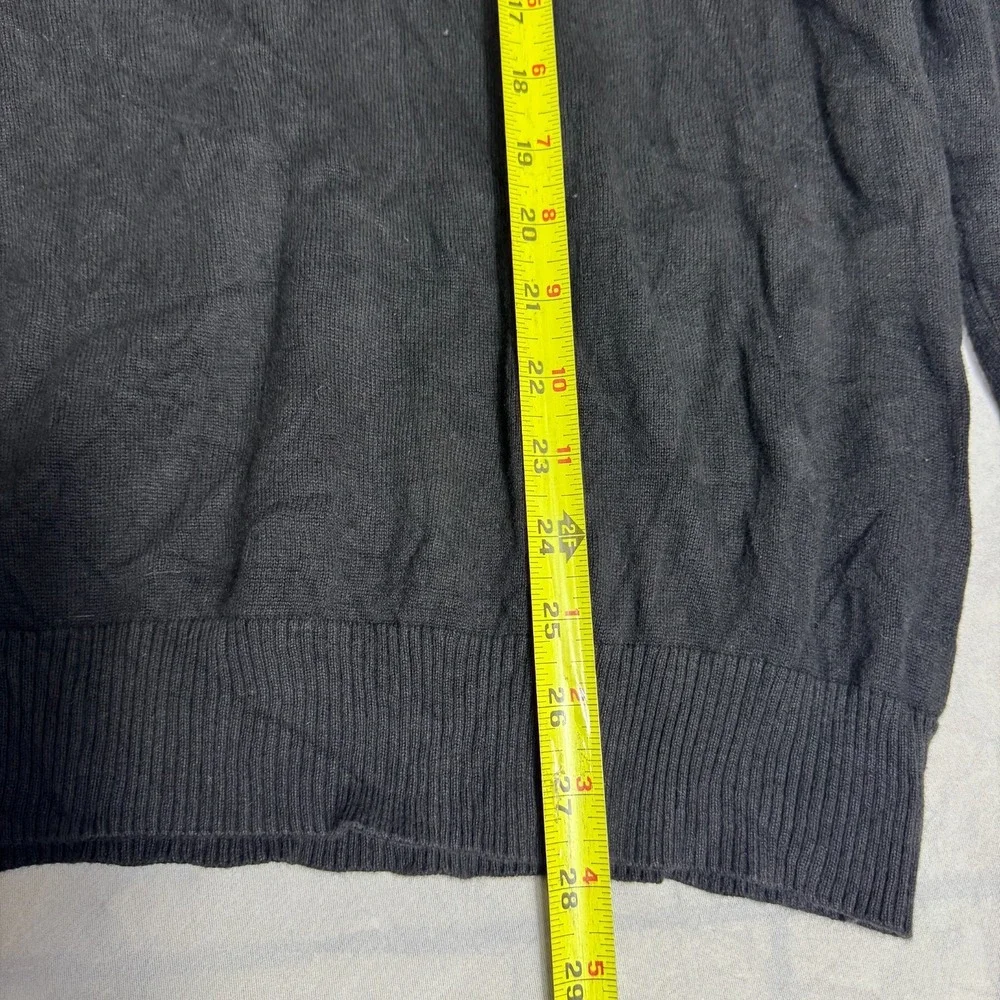 Old Navy Mens 1/4‎ Zip Pullover Sweater Black Knitted Ribbed Cuff Long Sleeve XL